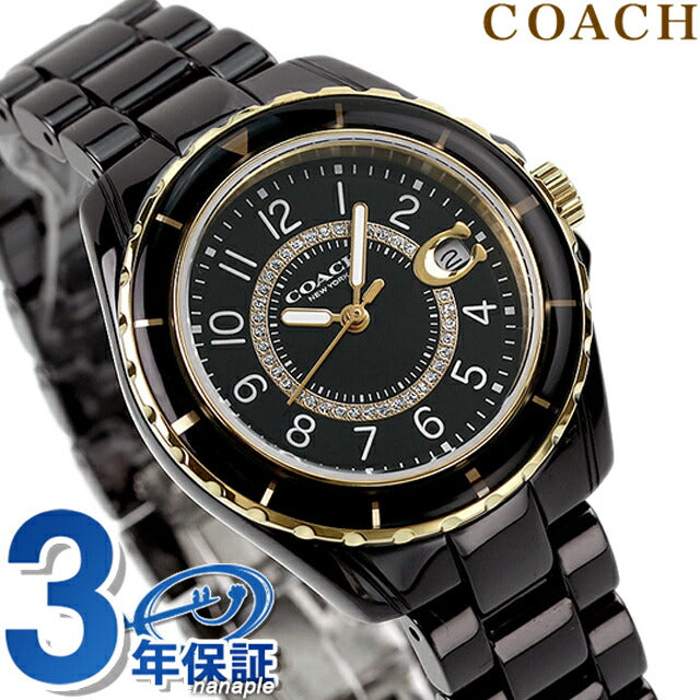 「極美品」COACH クォーツ腕時計 黒文字盤 本革ベルト 極美品」COACH クォーツ腕時計 黒文字盤 本革ベルト メンズ