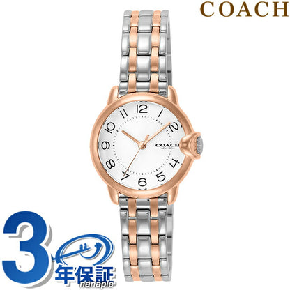 コーチ ARDEN クオーツ 腕時計 ブランド レディース COACH 14503604 アナログ ホワイト ピンクゴールド 白 14503604