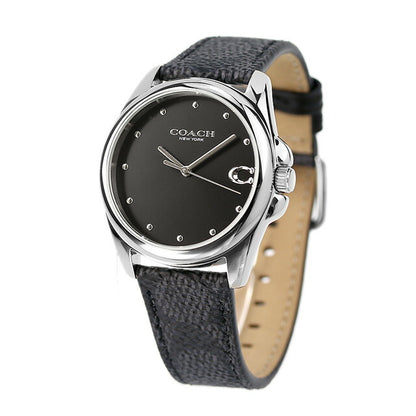 Coach Grayson 石英手表品牌女士皮革表带 14504112 模拟黑色 14504112