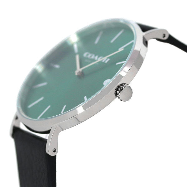 コーチ メンズ 時計 CHARLES グリーン ブラック レザー 14602436 Amazon.co.jp: [コーチ]時計 メンズ チャールズ41MM クォーツ