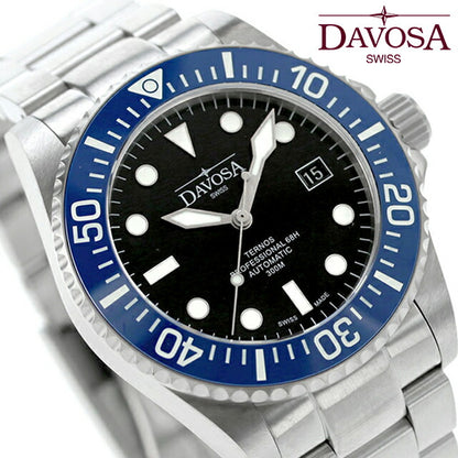 ダボサ テルノス プロフェッショナル 68h 自動巻き 腕時計 ブランド メンズ DAVOSA 161.538.40 アナログ ブラック 黒 スイス製 161-538-40