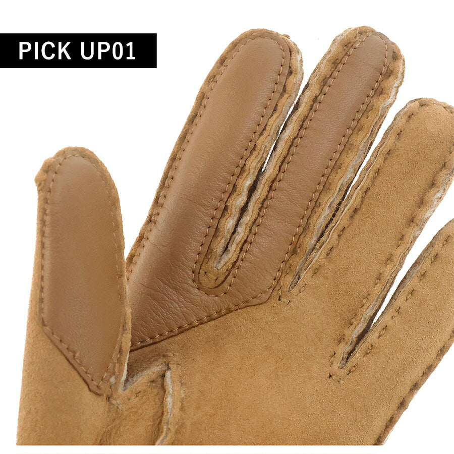 UGG 手套女士品牌 UGG SHEEPSKIN SEAMED GLOVE S 尺寸 17371 栗色配件 17371-CHE-S