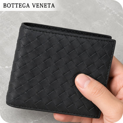 ボッテガ・ヴェネタ 二つ折り財布 メンズ ブランド BOTTEGA VENETA イントレチャート レザー 193642 V47W1 8838 ネイビー 193642-V47W1-8838