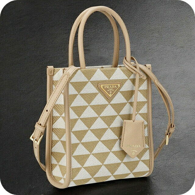 プラダ ハンドバッグ レディース ブランド PRADA 1BA355 ベージュ/ホワイト 1BA355TRI-JAOOM-CO-TA