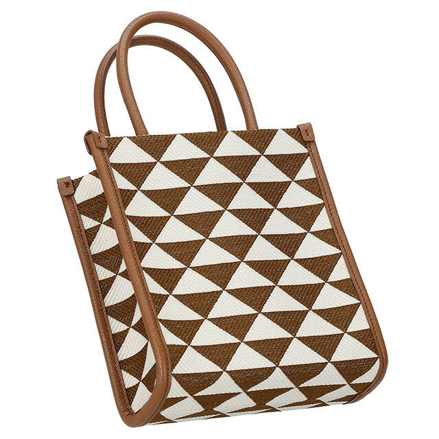 プラダ ハンドバッグ レディース ブランド PRADA 1BA355 ブラウン/ホワイト 1BA355TRI-JAOOM-TB-TA