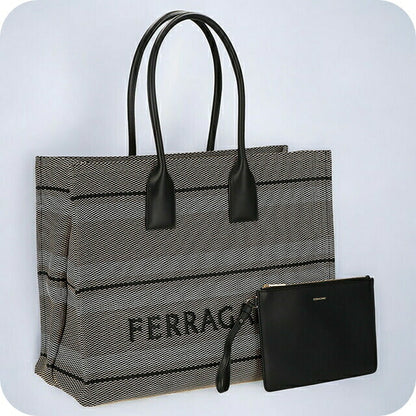 フェラガモ トートバッグ レディース ブランド Ferragamo 214955FAB CALF BENEO 765 596 グレー 214955FAB-CALF-BENEO-765-596