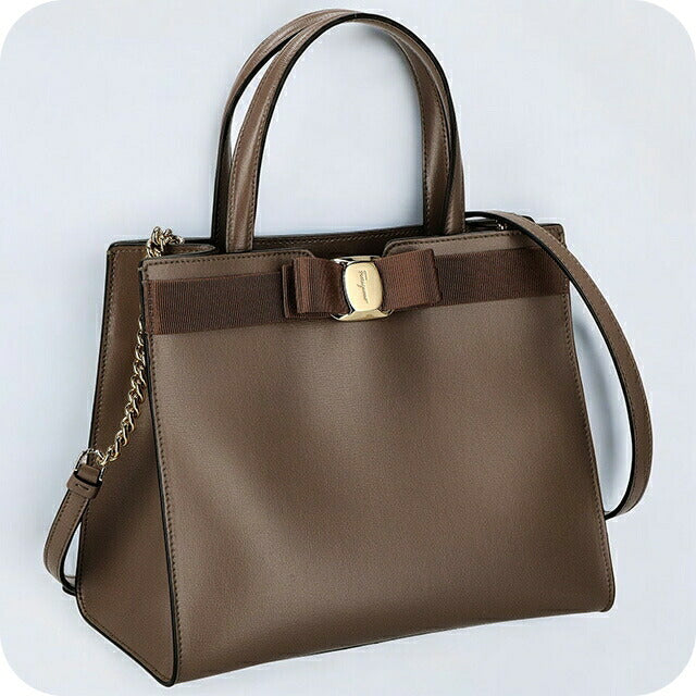 フェラガモ ハンドバッグ レディース ブランド Ferragamo 21I290CALF CARAW 741 078 ブラウン 21I290CALF-CARAW-741-078