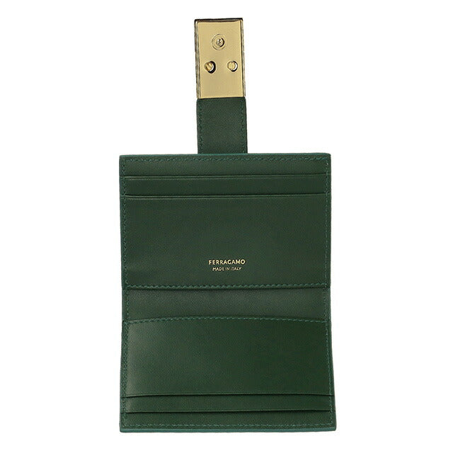 フェラガモ カードケース レディース ブランド Ferragamo 220552CALF FORGR 775 125 グリーン 220552CALF-FORGR-775-125