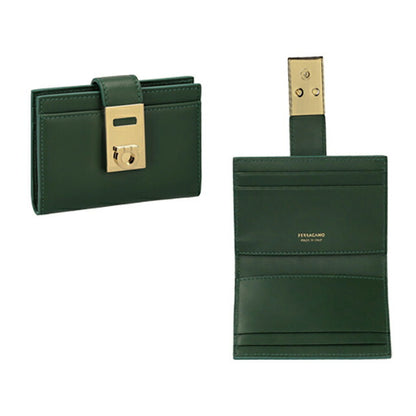 フェラガモ カードケース レディース ブランド Ferragamo 220552CALF FORGR 775 125 グリーン 220552CALF-FORGR-775-125