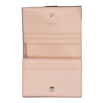 フェラガモ 二つ折り財布 レディース ブランド Ferragamo 220633CALF NE NP 770 850 ブラック/ピンク 220633CALF-NE-NP-770-850