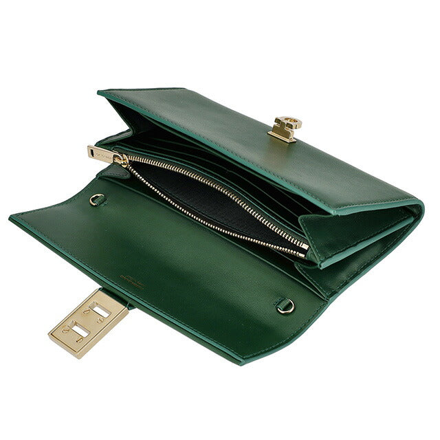 フェラガモ 長財布 レディース ブランド Ferragamo 220668CALF FORGR 775 133 グリーン 220668CALF-FORGR-775-133