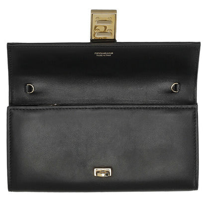 フェラガモ 長財布 レディース ブランド Ferragamo 220668CALF NER 775 132 ブラック 220668CALF-NER-775-132