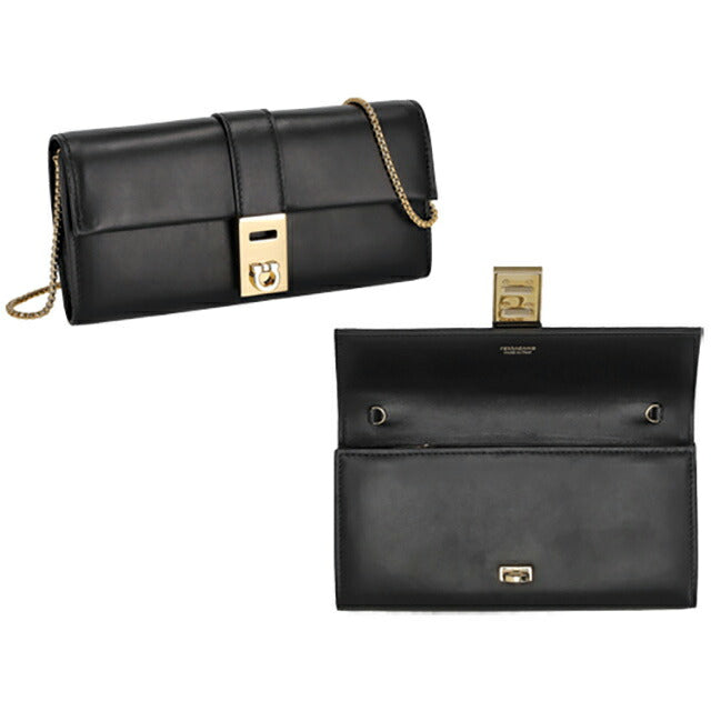 フェラガモ 長財布 レディース ブランド Ferragamo 220668CALF NER 775 132 ブラック 220668CALF-NER-775-132