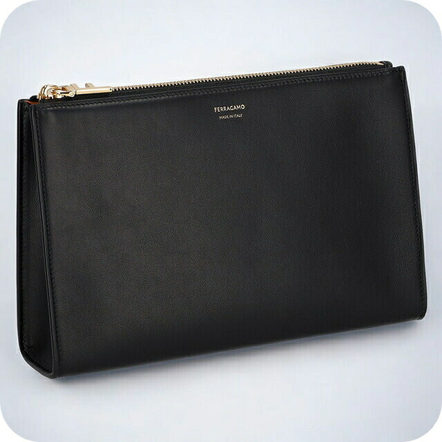 フェラガモ ポーチ レディース ブランド Ferragamo 220801CALF NE NC 775 308 ブラック/ブラウン 220801CALF-NE-NC-775-308