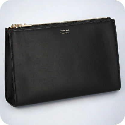 フェラガモ ポーチ レディース ブランド Ferragamo 220801CALF NE NC 775 308 ブラック/ブラウン 220801CALF-NE-NC-775-308