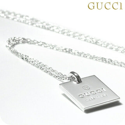 グッチ ネックレス GUCCI スクエアプレート ペンダント シルバー925 メンズ レディース 223869 J8400 8106 シルバー アクセサリー 記念品 プレゼント ギフト 223869-J8400-8106