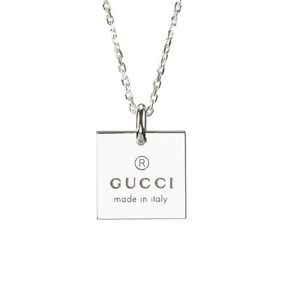 グッチ ネックレス GUCCI スクエアプレート ペンダント シルバー925 メンズ レディース 223869 J8400 8106 シルバー アクセサリー 記念品 プレゼント ギフト 223869-J8400-8106