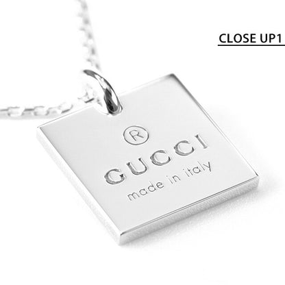 グッチ ネックレス GUCCI スクエアプレート ペンダント シルバー925 メンズ レディース 223869 J8400 8106 シルバー アクセサリー 記念品 プレゼント ギフト 223869-J8400-8106