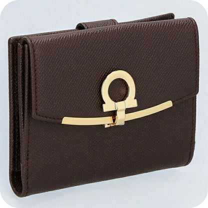 フェラガモ 二つ折り財布 レディース ブランド Ferragamo 22C877CALF GA BR 758 590 ブラウン 22C877CALF-GA-BR-758-590