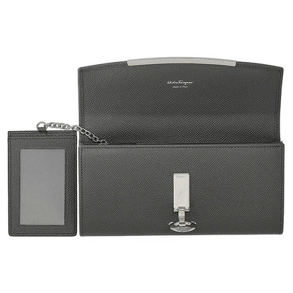 フェラガモ 長財布 レディース ブランド Ferragamo 22D150CALF DGY 762 989 グレー 22D150CALF-DGY-762-989