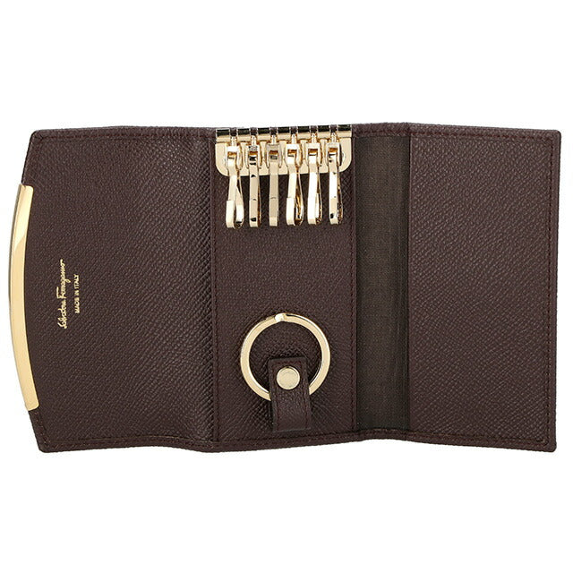 フェラガモ キーケース レディース ブランド Ferragamo 22D151CALF GA BW 758 595 ブラウン 22D151CALF-GA-BW-758-595