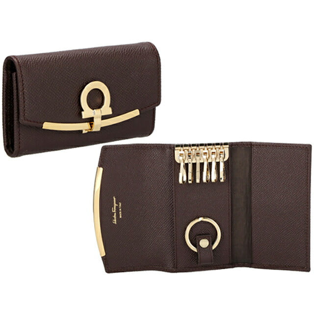 フェラガモ キーケース レディース ブランド Ferragamo 22D151CALF GA BW 758 595 ブラウン 22D151CALF-GA-BW-758-595