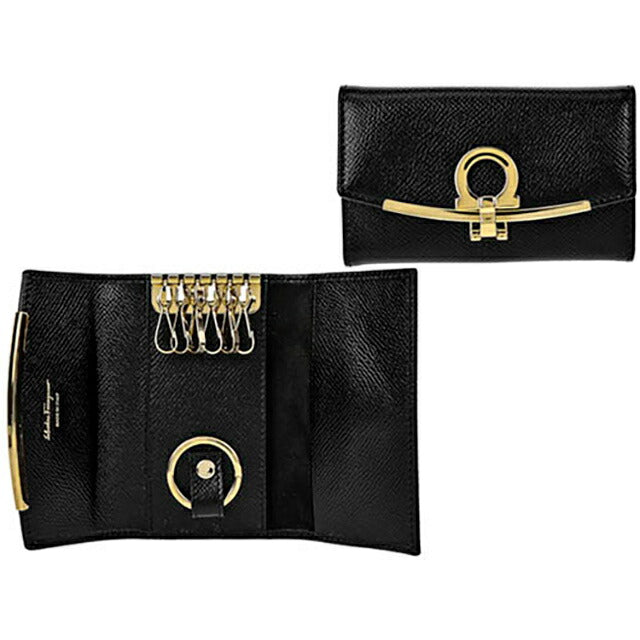 フェラガモ キーケース レディース ブランド Ferragamo 22D151PEBBLE NER 683 320 ブラック 22D151PEBBLE-NER-683-320