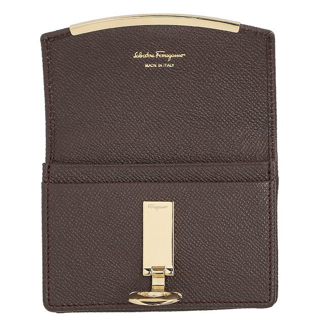 フェラガモ 名刺入れ レディース ブランド Ferragamo 22D198CALF GA BR 758 593 ブラウン 22D198CALF-GA-BR-758-593