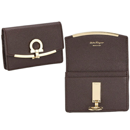 フェラガモ 名刺入れ レディース ブランド Ferragamo 22D198CALF GA BR 758 593 ブラウン 22D198CALF-GA-BR-758-593