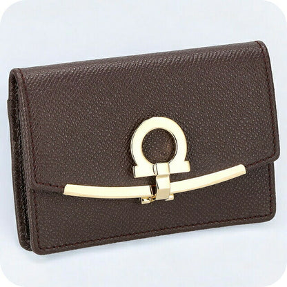 フェラガモ 名刺入れ レディース ブランド Ferragamo 22D198CALF GA BR 758 593 ブラウン 22D198CALF-GA-BR-758-593