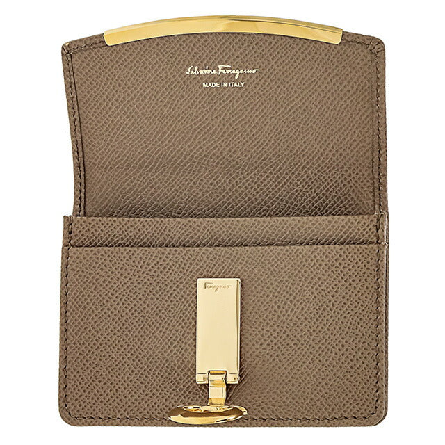 フェラガモ 名刺入れ レディース ブランド Ferragamo 22D198PEBBLE CARAW 714 931 キャメル 22D198PEBBLE-CARAW-714-931
