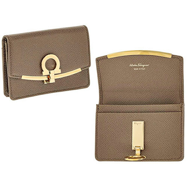 フェラガモ 名刺入れ レディース ブランド Ferragamo 22D198PEBBLE CARAW 714 931 キャメル 22D198PEBBLE-CARAW-714-931