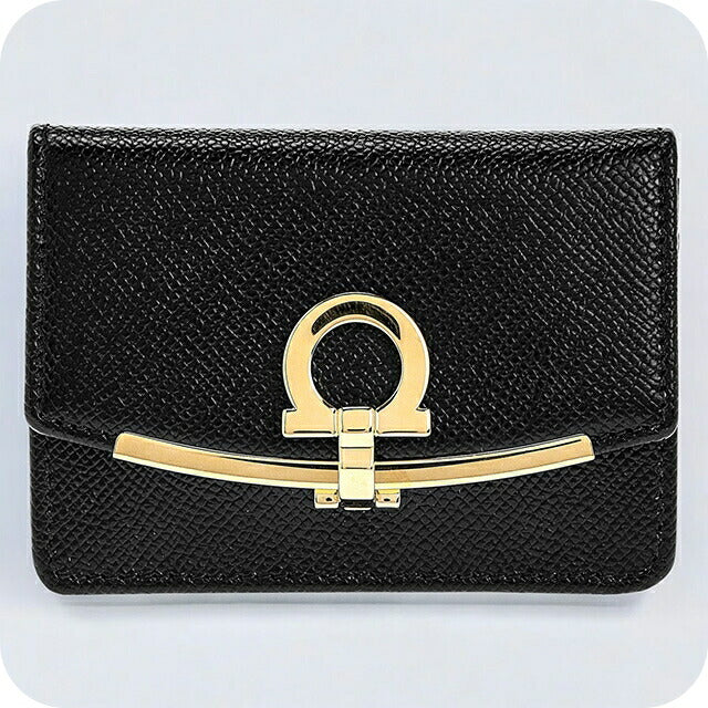 フェラガモ 名刺入れ レディース ブランド Ferragamo 22D198PEBBLE NER 683 350 ブラック 22D198PEBBLE-NER-683-350