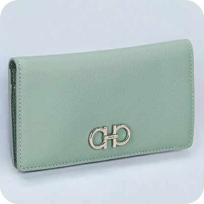 フェラガモ 長財布 レディース ブランド Ferragamo 22D779CALF LUCCH 770 018 ライトグリーン 22D779CALF-LUCCH-770-018