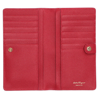 フェラガモ 長財布 レディース ブランド Ferragamo 22D779PEBBLE LIPST 746 639 レッド 22D779PEBBLE-LIPST-746-639