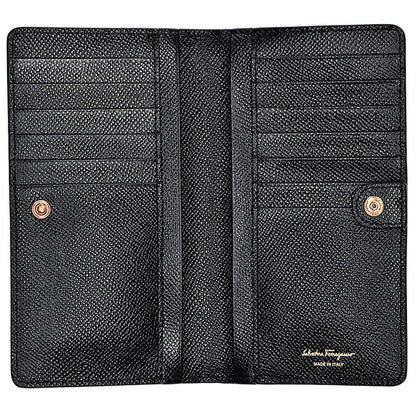 フェラガモ 長財布 レディース ブランド Ferragamo 22D779PEBBLE NER 726 510 ブラック 22D779PEBBLE-NER-726-510