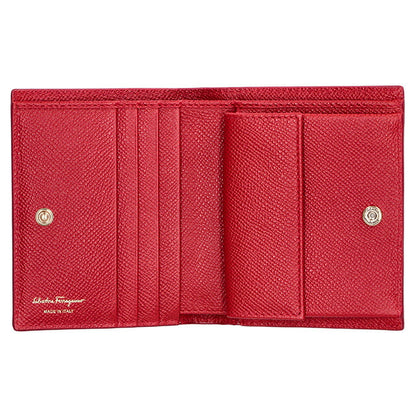 フェラガモ 二つ折り財布 レディース ブランド Ferragamo 22D780PEBBLE LIPST 746 643 レッド 22D780PEBBLE-LIPST-746-643