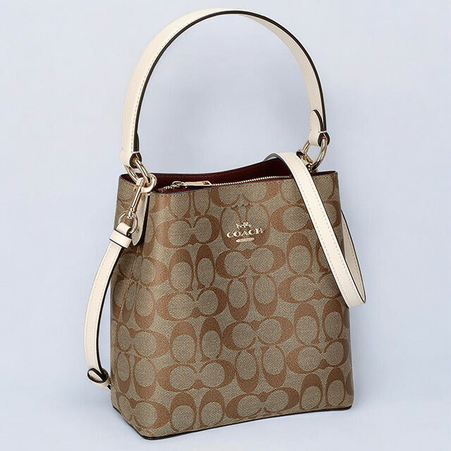 コーチ ハンドバッグ レディース ブランド COACH シグネチャー 2312 IMRO8 1 ベージュ/ホワイト 2312-IMRO8-1
