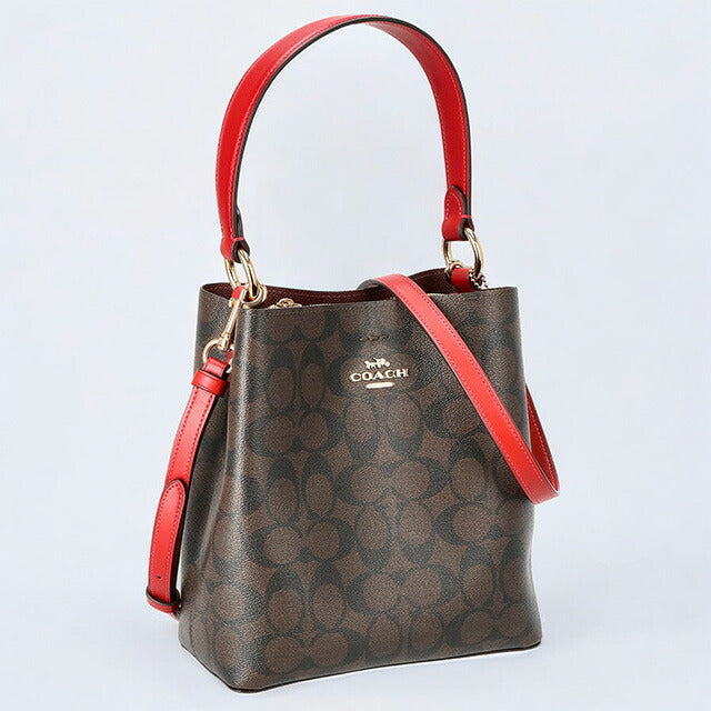 コーチ ハンドバッグ レディース ブランド COACH シグネチャー 2312 IMRVQ 1 ブラウン/レッド 2312-IMRVQ-1