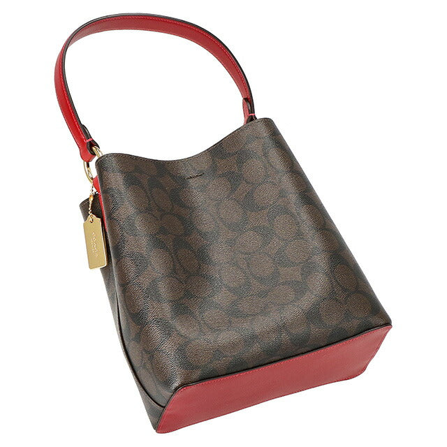 コーチ ハンドバッグ レディース ブランド COACH シグネチャー 2312 IMRVQ 1 ブラウン/レッド 2312-IMRVQ-1