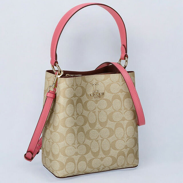 コーチ ハンドバッグ レディース ブランド COACH シグネチャー 2312 IMSQ1 1 ライトベージュ/ピンク 2312-IMSQ1-1