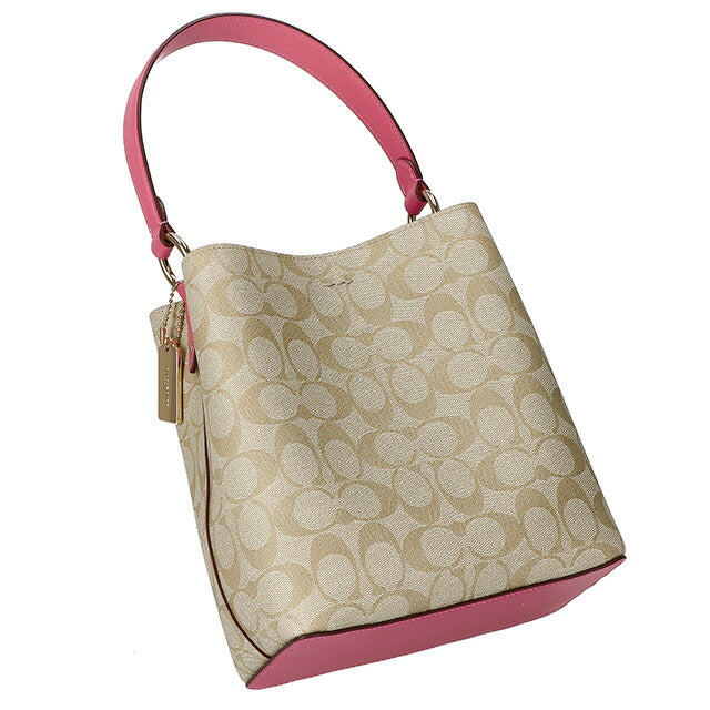 コーチ ハンドバッグ レディース ブランド COACH シグネチャー 2312 IMSQ1 1 ライトベージュ/ピンク 2312-IMSQ1-1