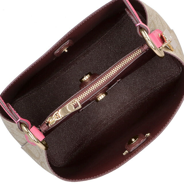 コーチ ハンドバッグ レディース ブランド COACH シグネチャー 2312 IMSQ1 1 ライトベージュ/ピンク 2312-IMSQ1-1