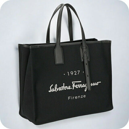 フェラガモ トートバッグ メンズ ブランド Ferragamo 240842FABRIC NER 757 846 ブラック 240842FABRIC-NER-757-846