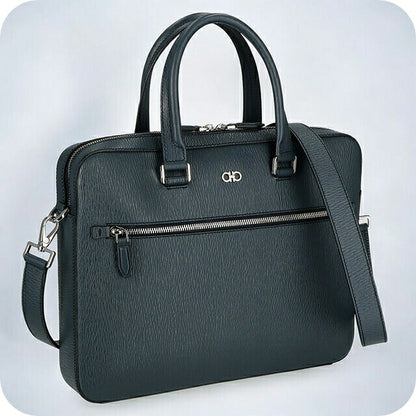フェラガモ ビジネスバッグ メンズ ブランド Ferragamo 240986CALF MEZZA 757 912 ネイビー 240986CALF-MEZZA-757-912