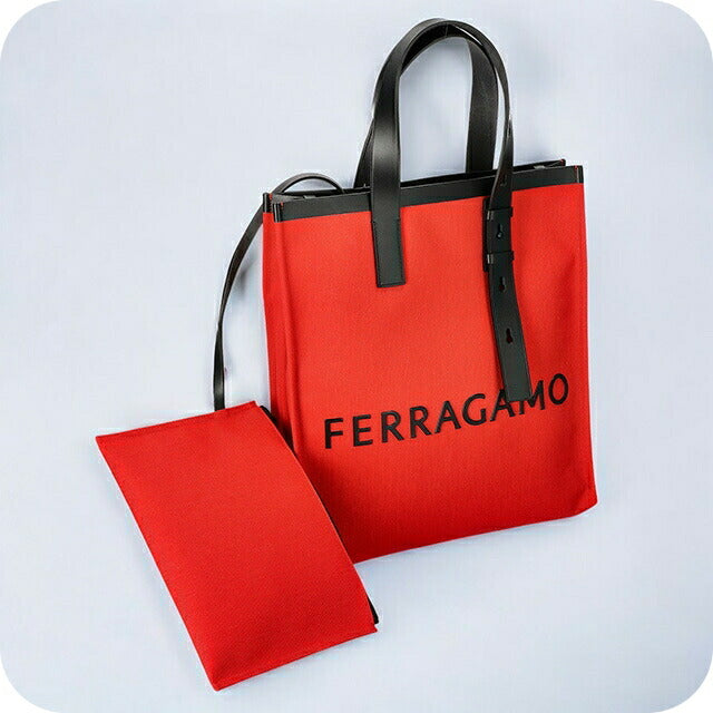 フェラガモ トートバッグ レディース ブランド Ferragamo 241297FABRIC FR NE 764 871 FLAME RED レッド 241297FABRIC-FR-NE-764-871
