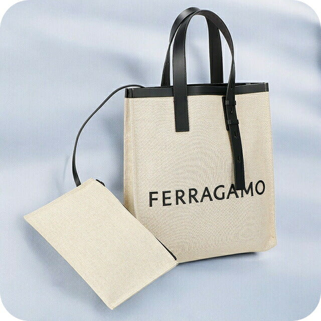 フェラガモ トートバッグ レディース ブランド Ferragamo 241297FABRIC NA NE 764 870 NATURALE ホワイト 241297FABRIC-NA-NE-764-870