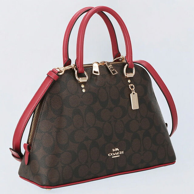 コーチ ハンドバッグ レディース ブランド COACH シグネチャー 2558 IMRVQ 1 ブラウン/レッド 2558-IMRVQ-1