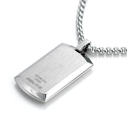 ポリス ネックレス チェーン プレート ペンダント シルバー ステンレス 名入れ可能 25988PSS01 メンズ 男性用 25988PSS01