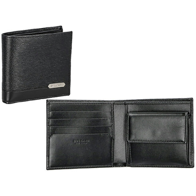 ブルガリ 二つ折り財布 メンズ ブランド BVLGARI 280899 BLK ブラック ウォレット 高級 おしゃれ プレゼント 実用的